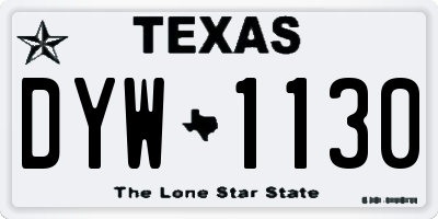 TX license plate DYW1130