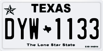 TX license plate DYW1133