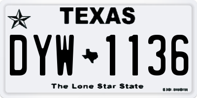 TX license plate DYW1136