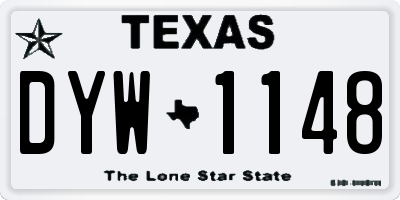 TX license plate DYW1148