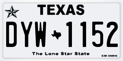TX license plate DYW1152