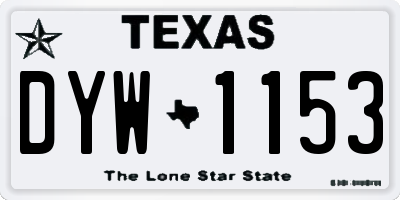 TX license plate DYW1153