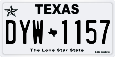 TX license plate DYW1157