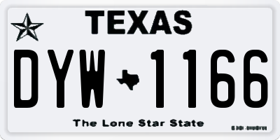 TX license plate DYW1166