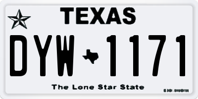 TX license plate DYW1171