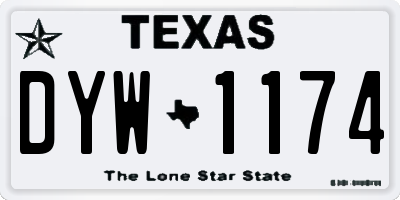 TX license plate DYW1174