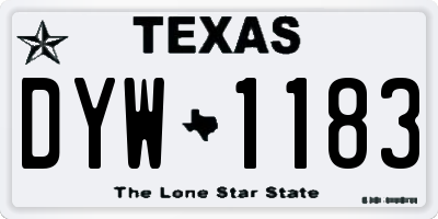 TX license plate DYW1183