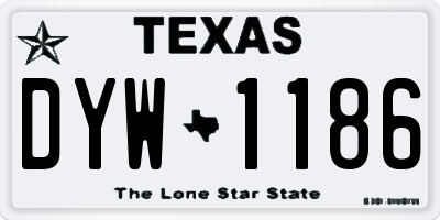 TX license plate DYW1186