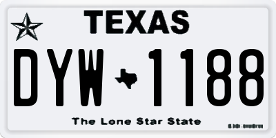 TX license plate DYW1188