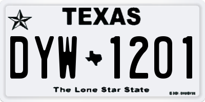 TX license plate DYW1201