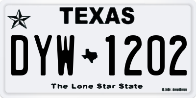 TX license plate DYW1202