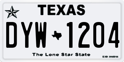 TX license plate DYW1204