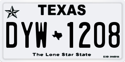 TX license plate DYW1208