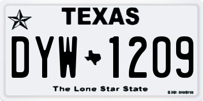 TX license plate DYW1209