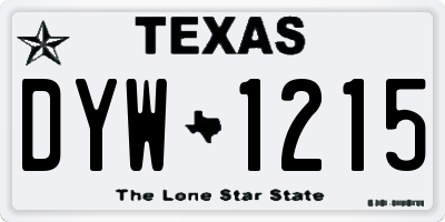 TX license plate DYW1215