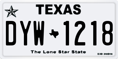 TX license plate DYW1218