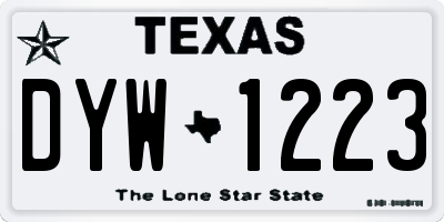 TX license plate DYW1223