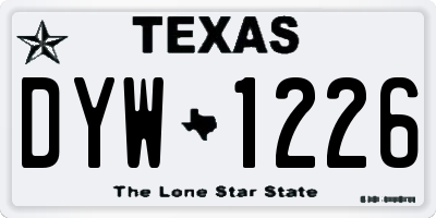 TX license plate DYW1226