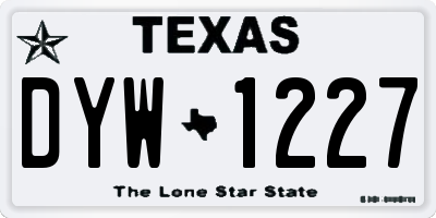 TX license plate DYW1227