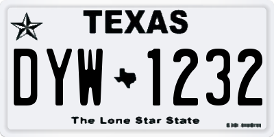 TX license plate DYW1232