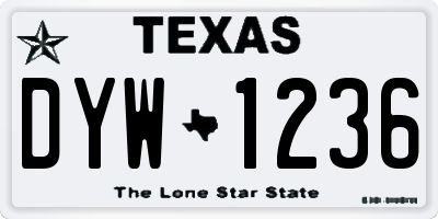 TX license plate DYW1236