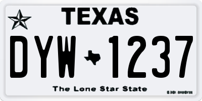 TX license plate DYW1237