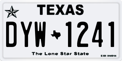 TX license plate DYW1241