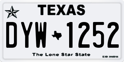 TX license plate DYW1252
