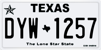 TX license plate DYW1257