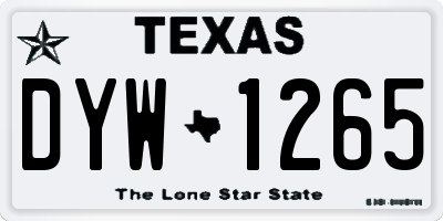 TX license plate DYW1265