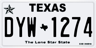 TX license plate DYW1274