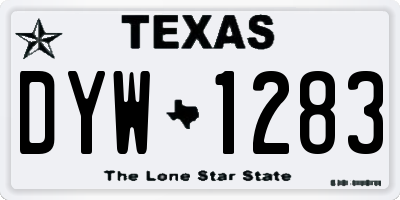 TX license plate DYW1283