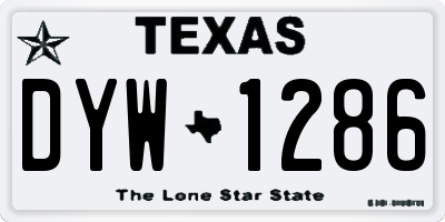 TX license plate DYW1286