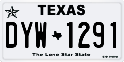 TX license plate DYW1291