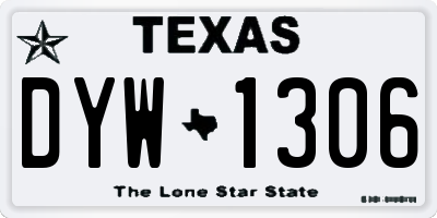 TX license plate DYW1306