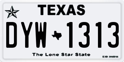 TX license plate DYW1313