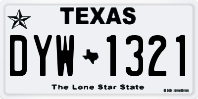 TX license plate DYW1321