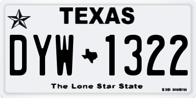 TX license plate DYW1322