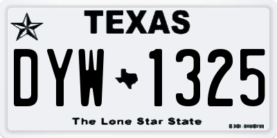 TX license plate DYW1325