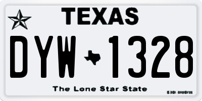 TX license plate DYW1328