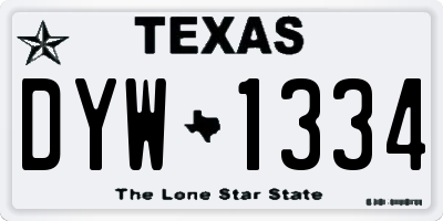 TX license plate DYW1334