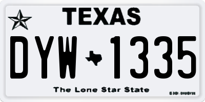 TX license plate DYW1335