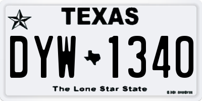 TX license plate DYW1340