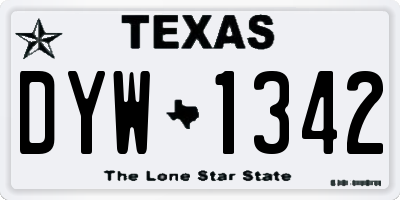 TX license plate DYW1342