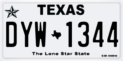 TX license plate DYW1344