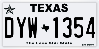 TX license plate DYW1354
