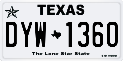 TX license plate DYW1360