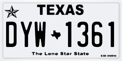 TX license plate DYW1361