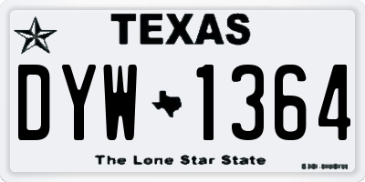 TX license plate DYW1364