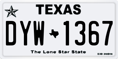 TX license plate DYW1367
